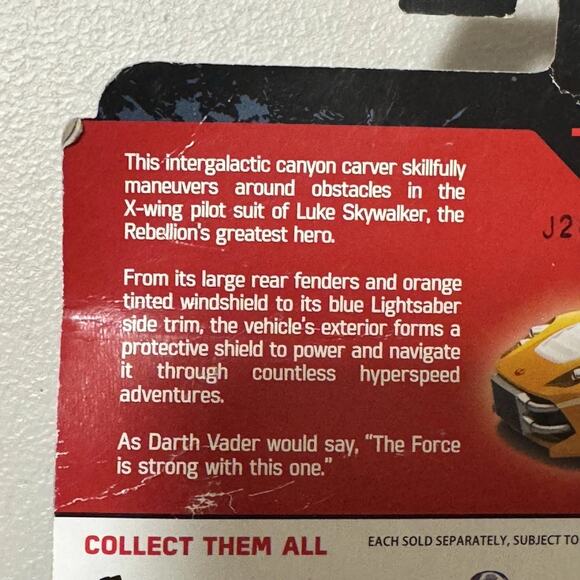 Star Wars Hot Wheels 2014 Character Cars Luke Skywalker Die Cast Vintage New NIB - Picture 9 of 14